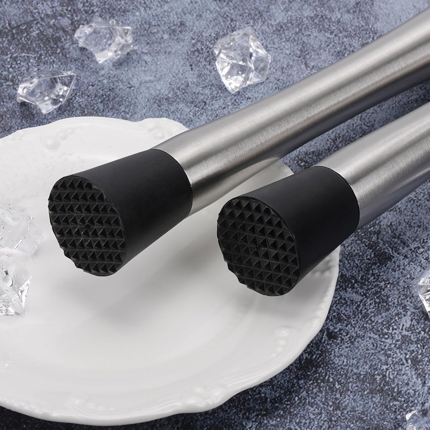 4 Pack Muddlers for Cocktail 304 Stainless Steel Fruit Crusher 8.3" Long Ice Crusher for Bar Party and Home V1258-DP02-WO-117