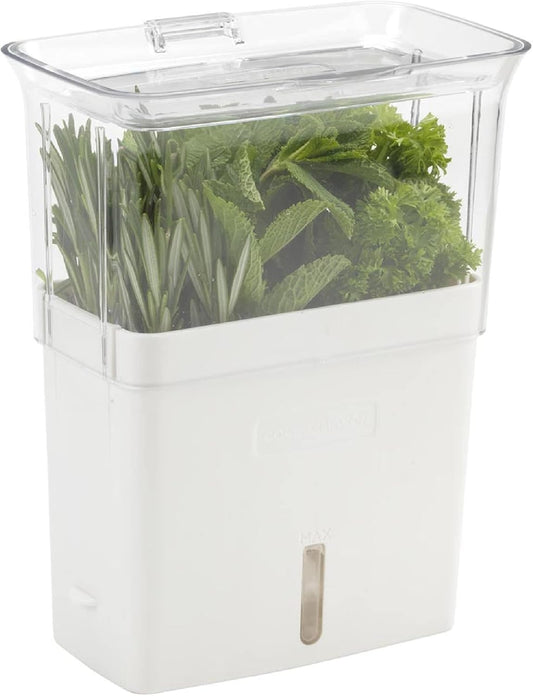Fresh Herb Keeper - Acrylic Storage Container for Refrigerator - Storage for Herbs & Vegetables for Fridge - V1258-DP02-WO-118