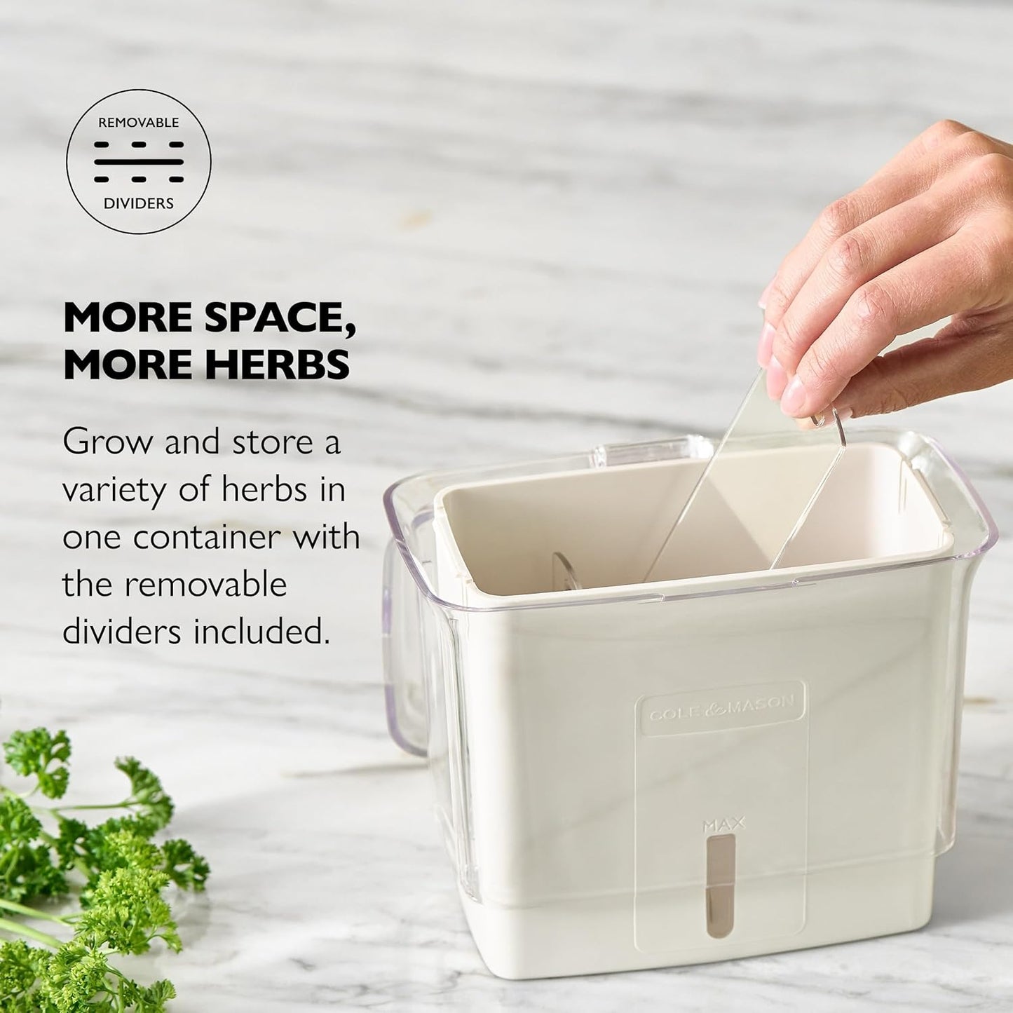 Fresh Herb Keeper - Acrylic Storage Container for Refrigerator - Storage for Herbs & Vegetables for Fridge - V1258-DP02-WO-118
