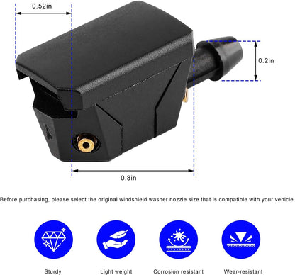 4 PCS Front Windshield Washer Nozzles, 4 Holes Car Windshield Washer Wiper Arm Sprayer, Auto Left Right V1258-DP02-WO-121
