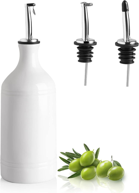 Ceramic Olive Oil Dispenser Bottle, Opaque Oil Cruet Protects Oil to Reduce Oxidation, Suitable for Storage V1258-DP02-WO-124
