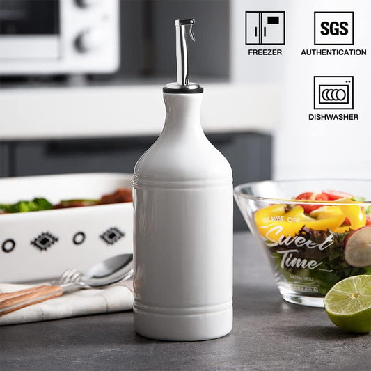 Ceramic Olive Oil Dispenser Bottle, Opaque Oil Cruet Protects Oil to Reduce Oxidation, Suitable for Storage V1258-DP02-WO-124