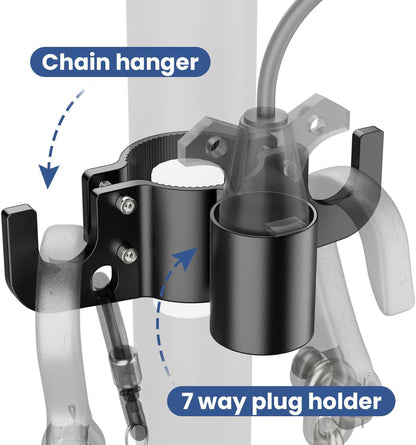 Aluminum Trailer Towing Chain Organizer with 7-Way Plug Holder- Heavy-Duty RV Tongue Jack Accessories V1258-DP02-WO-127