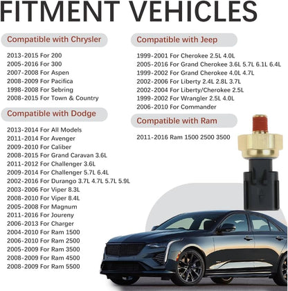 Engine Oil Pressure Sensor Switch, Oil Sending Unit, Engine Oil Pressure Sensor Sender Switch Compatible with V1258-DP02-WO-130