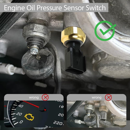 Engine Oil Pressure Sensor Switch, Oil Sending Unit, Engine Oil Pressure Sensor Sender Switch Compatible with V1258-DP02-WO-130