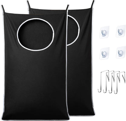 2 Pack XL Hanging Laundry Hamper, Extra Large Tear-Resistant Door Organizer with 2 Hook Types, Space-Saving V1258-DP02-WO-134
