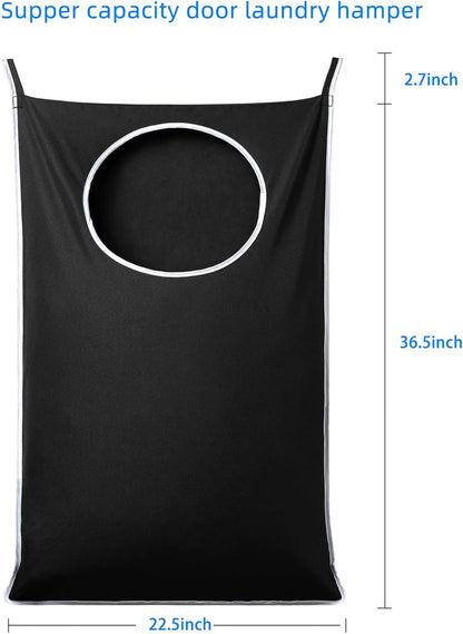 2 Pack XL Hanging Laundry Hamper, Extra Large Tear-Resistant Door Organizer with 2 Hook Types, Space-Saving V1258-DP02-WO-134
