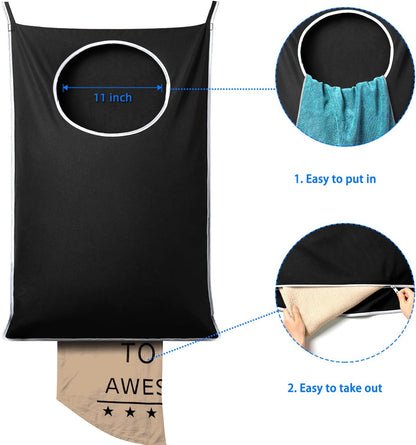2 Pack XL Hanging Laundry Hamper, Extra Large Tear-Resistant Door Organizer with 2 Hook Types, Space-Saving V1258-DP02-WO-134