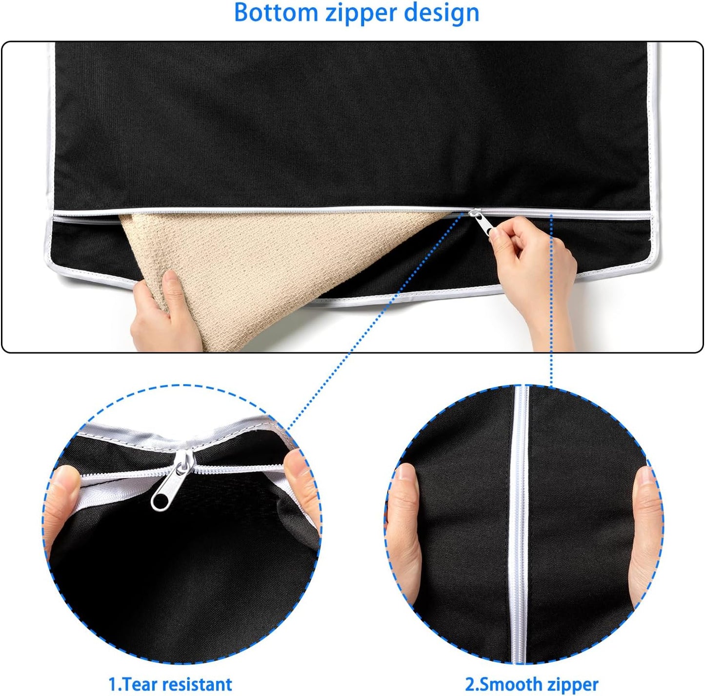 2 Pack XL Hanging Laundry Hamper, Extra Large Tear-Resistant Door Organizer with 2 Hook Types, Space-Saving V1258-DP02-WO-134