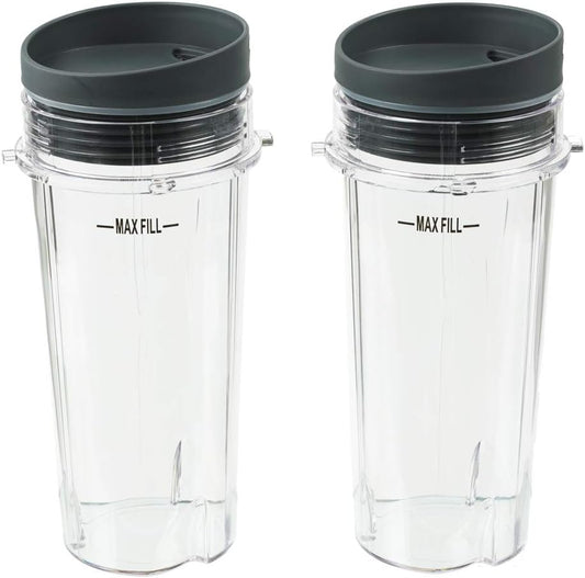 Blender Cups Fit for Ninja, Replacement Parts 16OZ Cups with Lids, Blender Accessories Compatible with Nutri V1258-DP02-WO-137