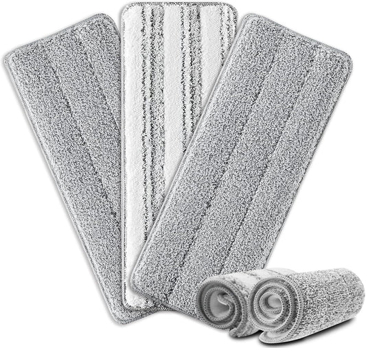 Flat Mop Pads, 3 Pack 13" X 4.9" Microfiber Mop Pad/Refill/Head, Mop Pads Washable Microfiber Squeeze V1258-DP02-WO-14