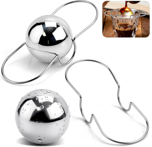 2 Pack Espresso Frozen Ball for Espresso Coffee, Stainless Steel Espresso Chilling Ball Espresso Cooler V1258-DP02-WO-145