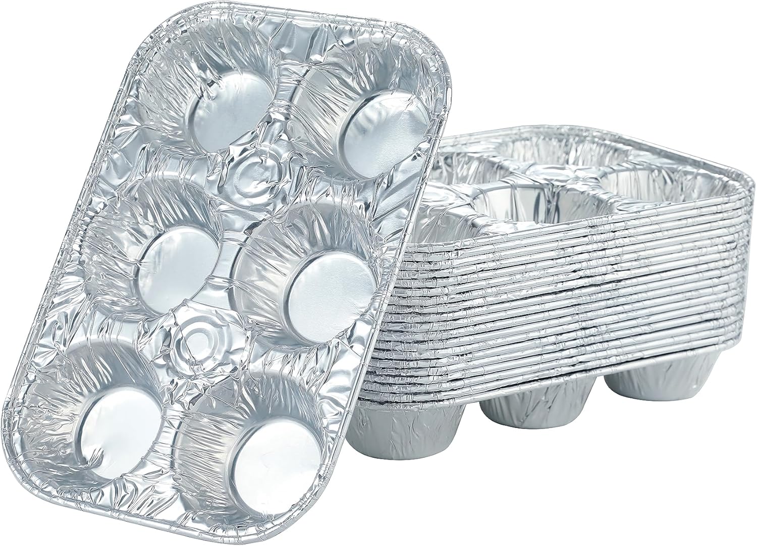 (10pack Muffin Pan 6-Cup Cupcake Aluminum Pans Favorite Muffin Tin Size for Baking Cupcakes Muffins and Mini V1258-DP02-WO-147