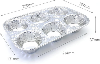 (10pack Muffin Pan 6-Cup Cupcake Aluminum Pans Favorite Muffin Tin Size for Baking Cupcakes Muffins and Mini V1258-DP02-WO-147