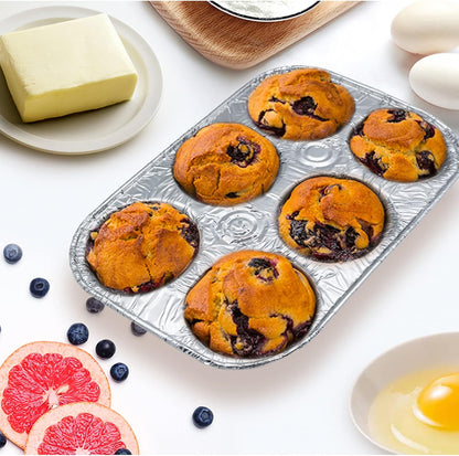 (10pack Muffin Pan 6-Cup Cupcake Aluminum Pans Favorite Muffin Tin Size for Baking Cupcakes Muffins and Mini V1258-DP02-WO-147
