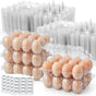 60 PCS 12 Count Plastic Egg Cartons, with 60PCS Date Labels, Clear Reusable Egg Containers Holds for Fresh V1258-DP02-WO-154