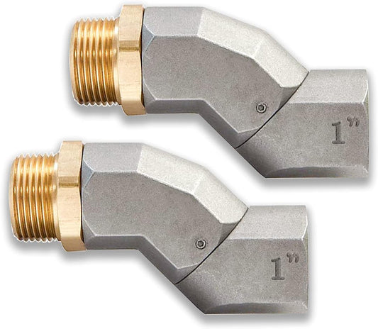 (1" NPT, 2PCS) Fuel Hose Swivel 360 Rotating Connector for Fuel Transfer Pump Fuel Nozzle Multi Plane Fuel V1258-DP02-WO-155