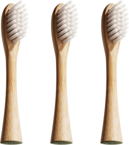 Bamboo Replacement Heads 3 Pack - Exclusive to Sonic Electric Toothbrush - Soft Bristle Bamboo Heads - Made V1258-DP02-WO-169