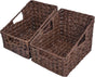 Wicker Storage Baskets, Waterproof Wicker Basket with Handles, Trapezoid Woven Storage Bins for Organizing, V1258-DP02-WO-190
