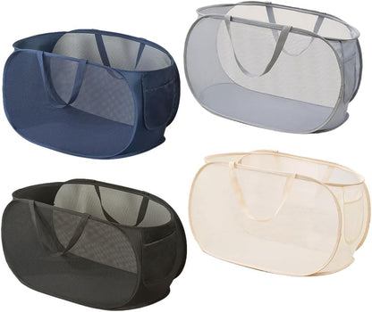 4 Pcs Collapsible Laundry Baskets, Opening Laundry Hamper, Foldable Laundry Basket, Dirty Clothes Basket for V1258-DP02-WO-197