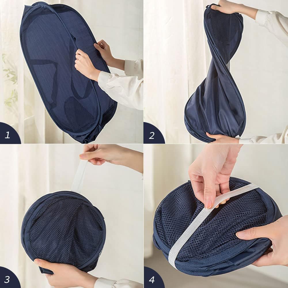4 Pcs Collapsible Laundry Baskets, Opening Laundry Hamper, Foldable Laundry Basket, Dirty Clothes Basket for V1258-DP02-WO-197