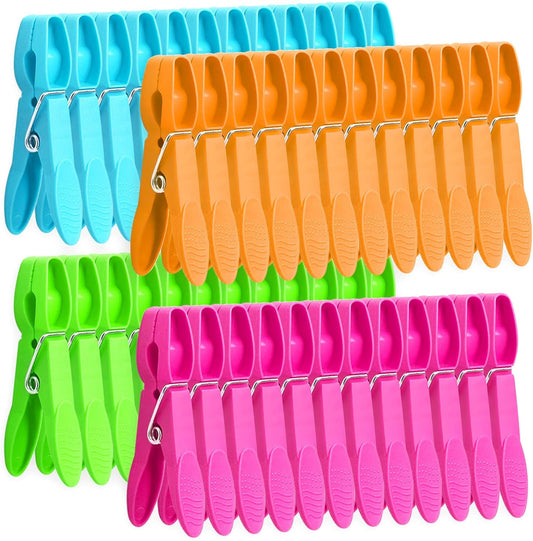 Clothes Pins,48 Pack Colored Plastic Clothespins, Clothes Pins Heavy Duty Outdoor, Non-Slip Laundry Clips for V1258-DP02-WO-20
