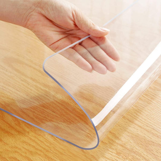 Upgraded 12x24 Inch Clear Plastic Dining Table Cover Protector PVC Vinyl Heat Resistant Tablecloth for Wood V1258-DP02-WO-21