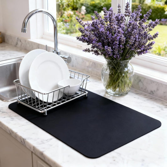 Dish Drying Mat Super Absorbent - 12" x 18" Coffee Mat for Countertops - Non-Slip Drying Mat for Kitchen V1258-DP02-WO-22