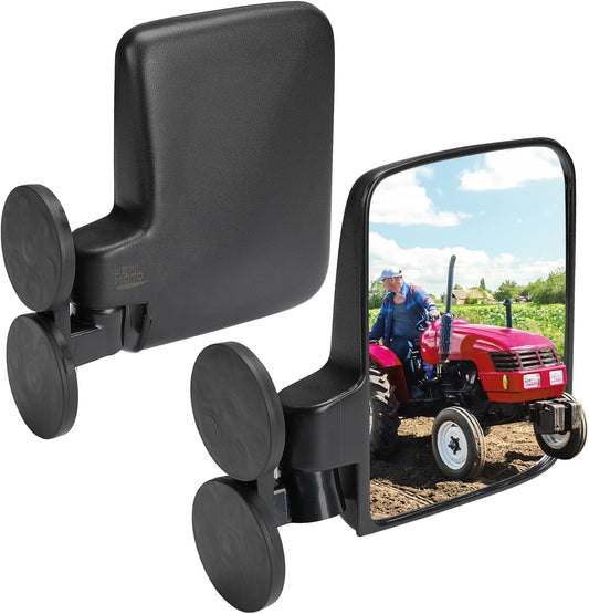Tractor Magnetic Side Mirrors, 114 Lbs Magnet Rear View Mirror for Tractors, Forklifts, Lawn Movers, Golf V1258-DP02-WO-221