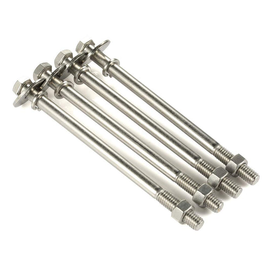 3/8-16 x 7 Hex Head Bolts with Hex Nuts and Thick Flat & Lock Washers, Partially Threaded, Stainless Steel V1258-DP02-WO-232