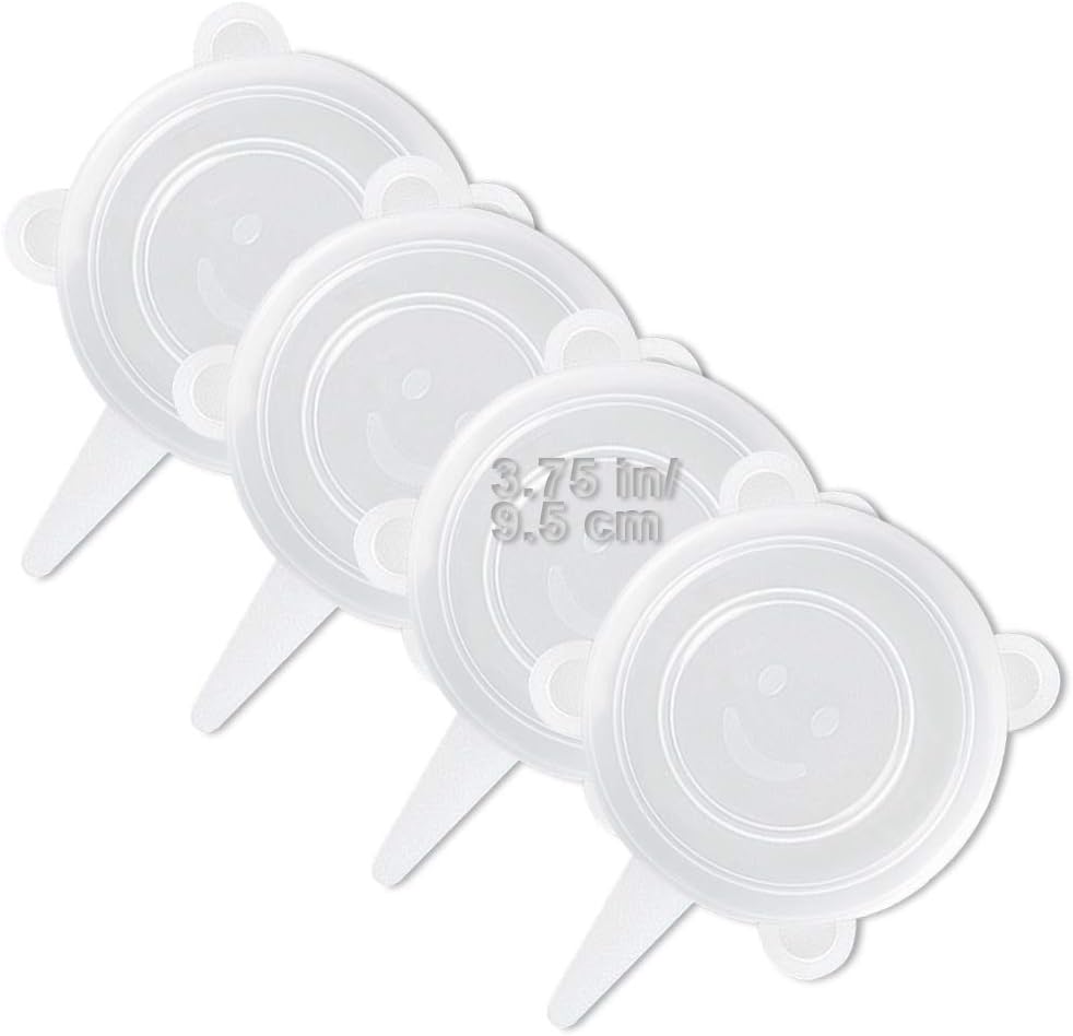 4 Pack Same Size Silicone Stretch Lids, Thicker Reusable Sturdy Silicone Container Cover, Expandable Food V1258-DP02-WO-24