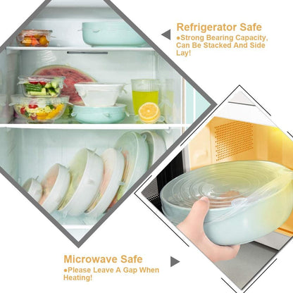 4 Pack Same Size Silicone Stretch Lids, Thicker Reusable Sturdy Silicone Container Cover, Expandable Food V1258-DP02-WO-24