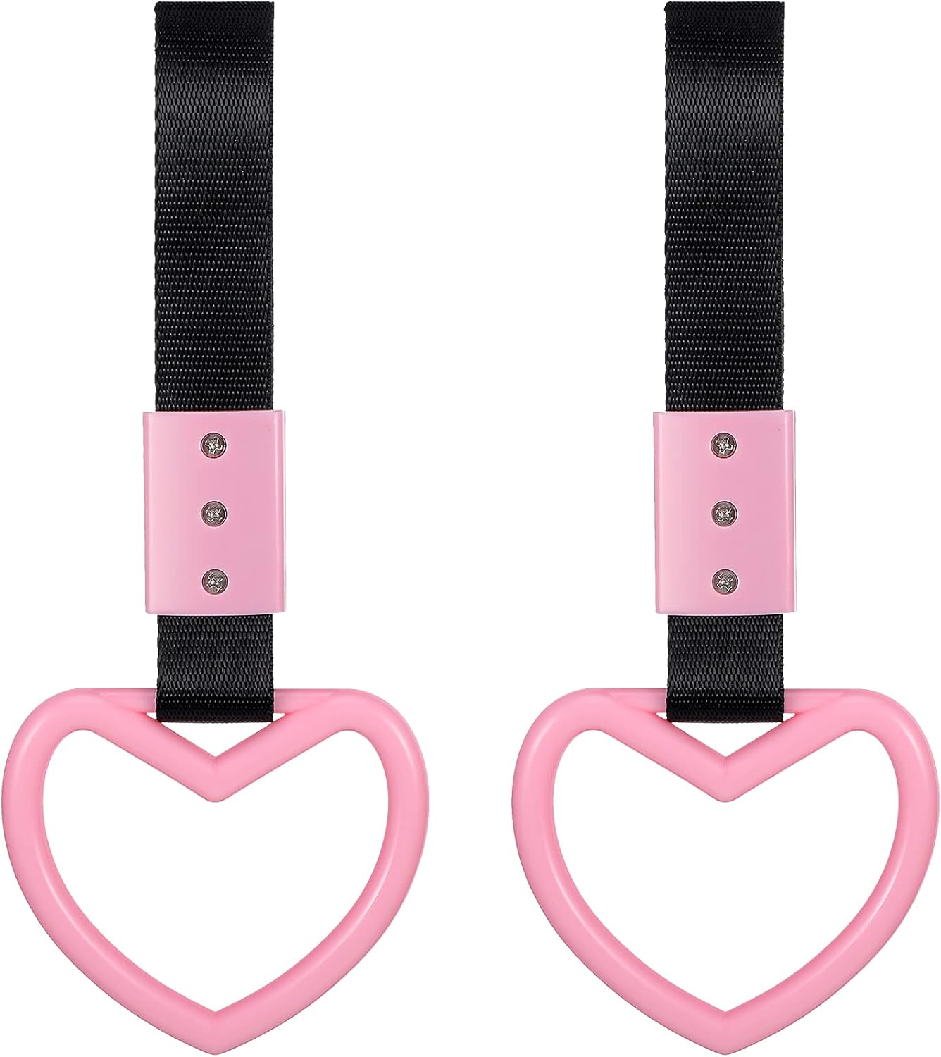 2 Pieces Heart Shaped Car Handle Straps Drift Charm Rear Bumper Warning Ring Decor Subway Bus Broken Heart V1258-DP02-WO-242