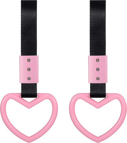 2 Pieces Heart Shaped Car Handle Straps Drift Charm Rear Bumper Warning Ring Decor Subway Bus Broken Heart V1258-DP02-WO-242