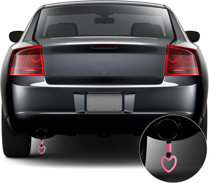 2 Pieces Heart Shaped Car Handle Straps Drift Charm Rear Bumper Warning Ring Decor Subway Bus Broken Heart V1258-DP02-WO-242
