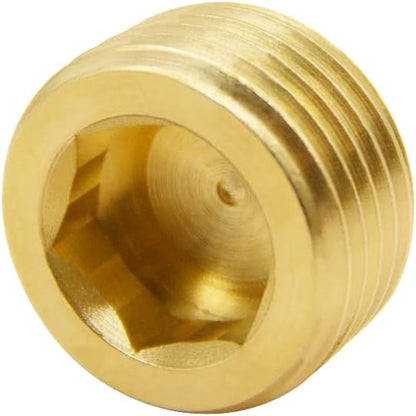 5PCS 1/2" NPT Male Brass Pipe Plug Counter Sunk Internal Hex Thread Pipe Plug V1258-DP02-WO-245