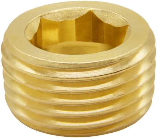 5PCS 1/2" NPT Male Brass Pipe Plug Counter Sunk Internal Hex Thread Pipe Plug V1258-DP02-WO-245