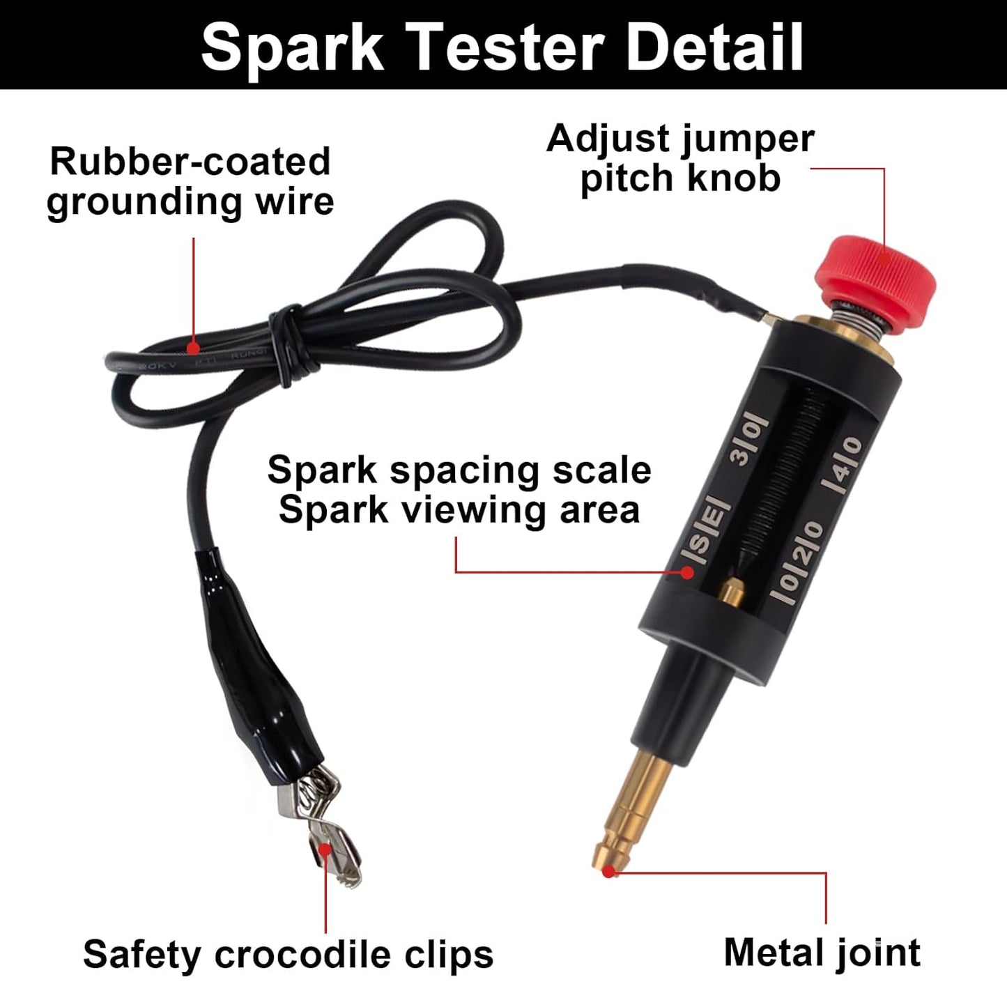 Spark Plug Tester, Adjustable Ignition Coil Tester System, Coil Pack Tester, Spark Testers Tool, Spark V1258-DP02-WO-246