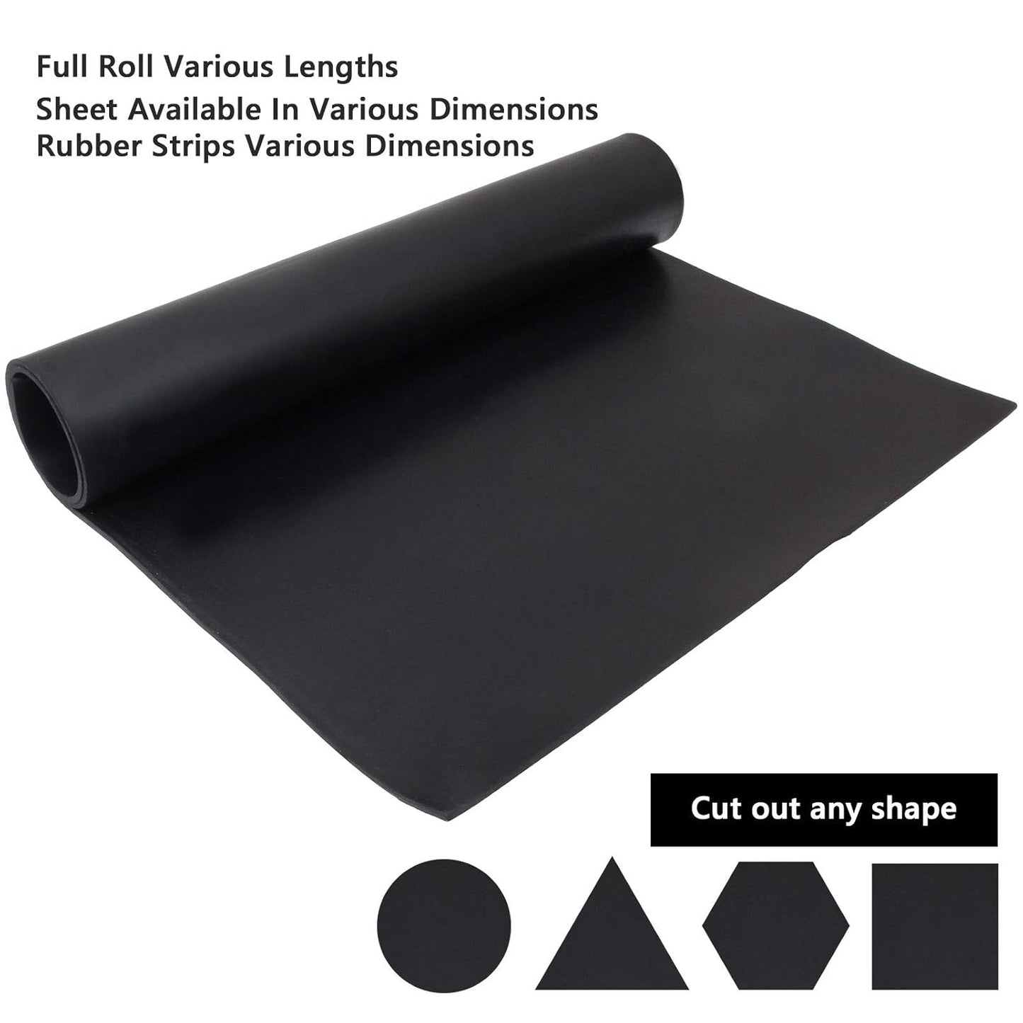 Neoprene Rubber Sheet 1/8" Thick x 16" Wide x 30" Long, Solid Rubber Sheets, Rolls & Strips for Gaskets V1258-DP02-WO-247