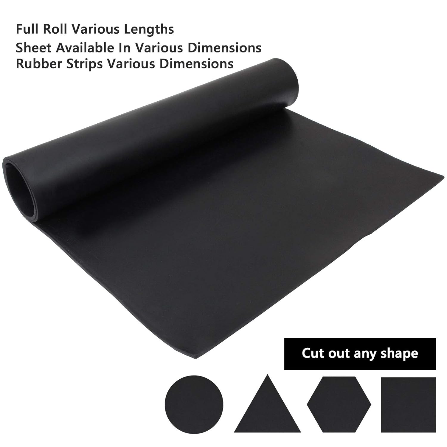 Neoprene Rubber Sheet 1/8" Thick x 16" Wide x 30" Long, Solid Rubber Sheets, Rolls & Strips for Gaskets V1258-DP02-WO-247