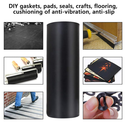 Neoprene Rubber Sheet 1/8" Thick x 16" Wide x 30" Long, Solid Rubber Sheets, Rolls & Strips for Gaskets V1258-DP02-WO-247