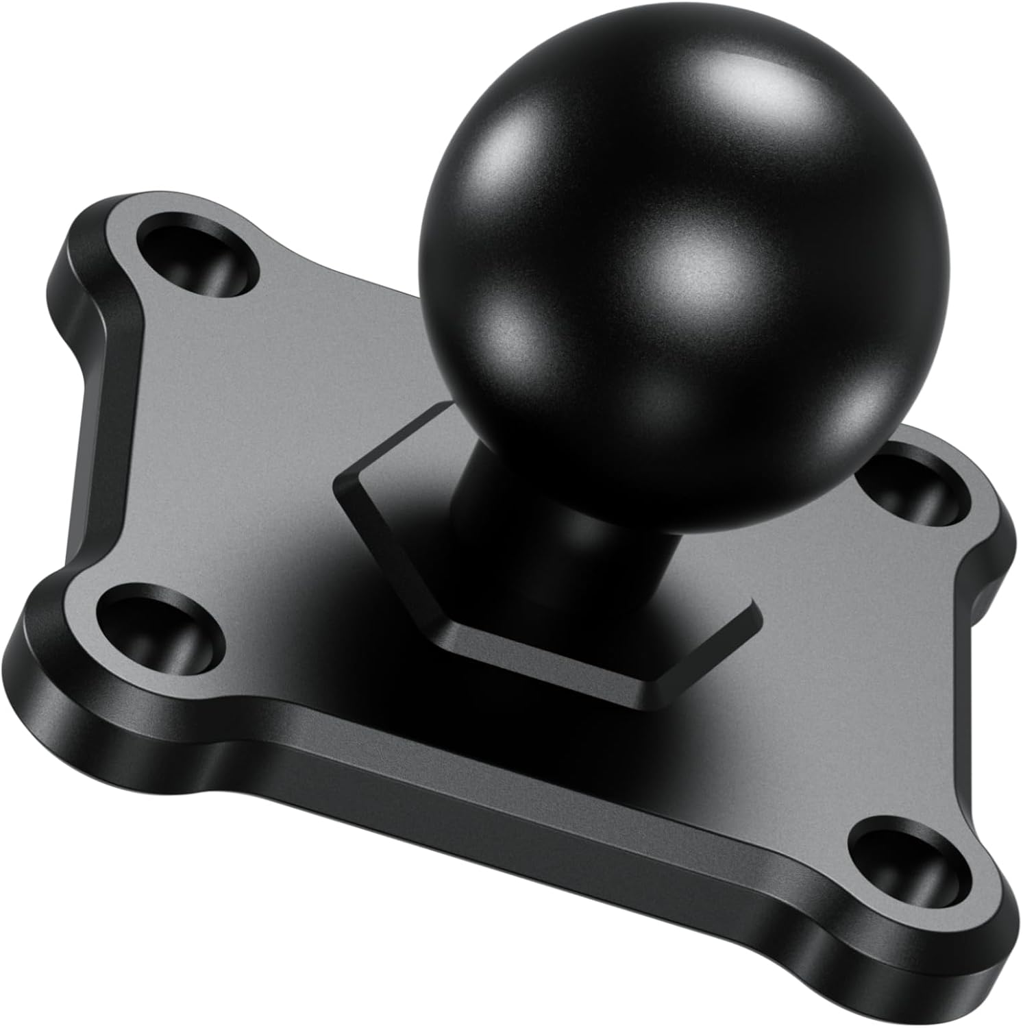 1'' Ball Mount Base with Aluminum Alloy 4-Hole AMPS Square Plate Compatible with RAM Mounts B Size 1 Inch V1258-DP02-WO-251