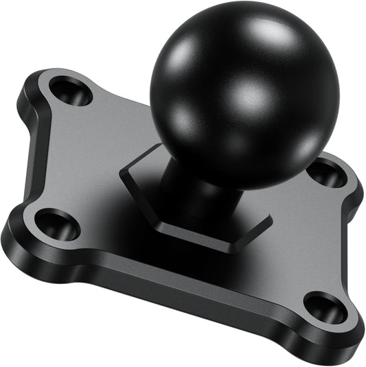 1'' Ball Mount Base with Aluminum Alloy 4-Hole AMPS Square Plate Compatible with RAM Mounts B Size 1 Inch V1258-DP02-WO-251