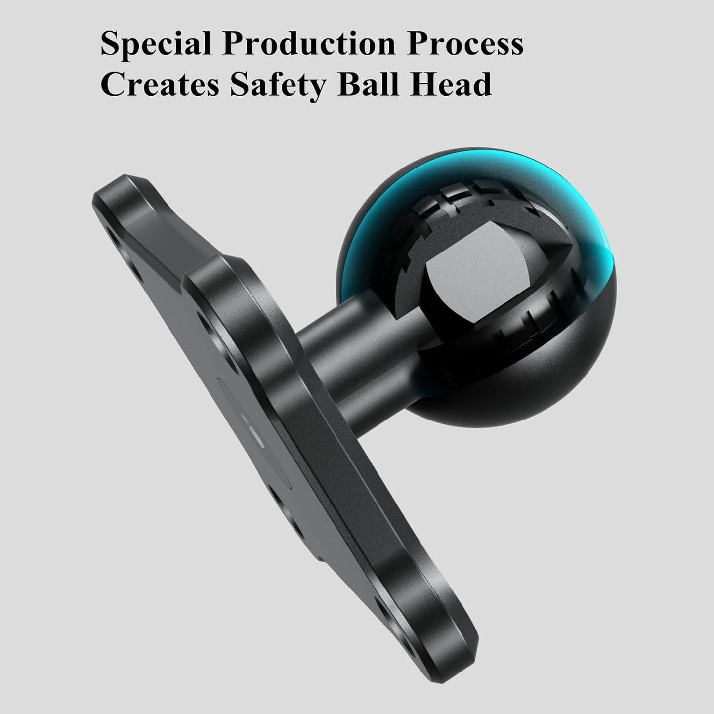 1'' Ball Mount Base with Aluminum Alloy 4-Hole AMPS Square Plate Compatible with RAM Mounts B Size 1 Inch V1258-DP02-WO-251