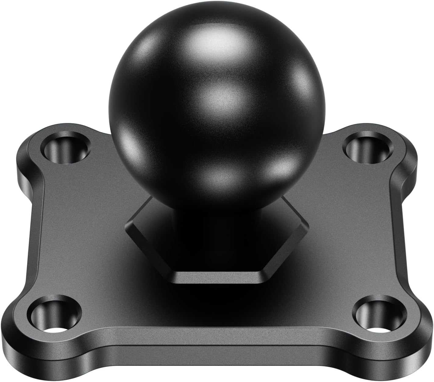1'' Ball Mount Base with Aluminum Alloy 4-Hole AMPS Square Plate Compatible with RAM Mounts B Size 1 Inch V1258-DP02-WO-251