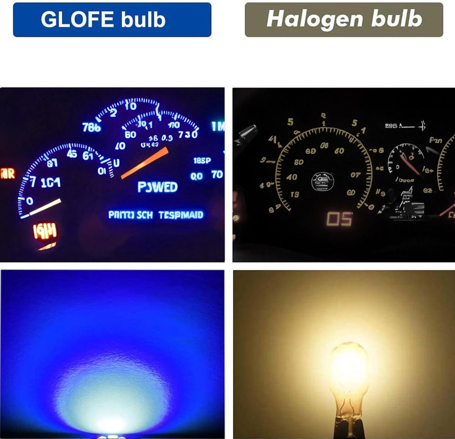 T10 194 168 Dash Instrument White LED Light Bulbs Bright Panel Gauge Cluster Dashboard Bulbs 10Pcs/Set (Blue) V1258-DP02-WO-253