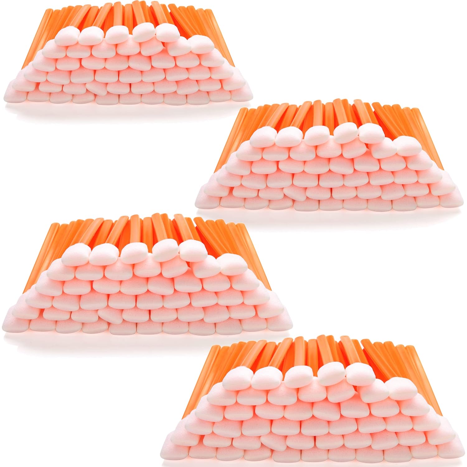 Foam Cleaning Swab Sticks (200 pcs Large Rectangular Foam Tips, 5.25", Orange) Cleanroom Cleaning Swab Sponge V1258-DP02-WO-254