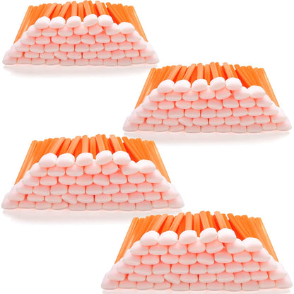Foam Cleaning Swab Sticks (200 pcs Large Rectangular Foam Tips, 5.25", Orange) Cleanroom Cleaning Swab Sponge V1258-DP02-WO-254