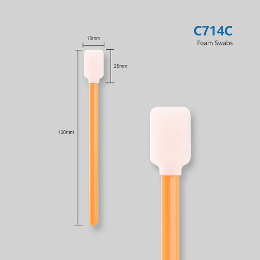 Foam Cleaning Swab Sticks (200 pcs Large Rectangular Foam Tips, 5.25", Orange) Cleanroom Cleaning Swab Sponge V1258-DP02-WO-254