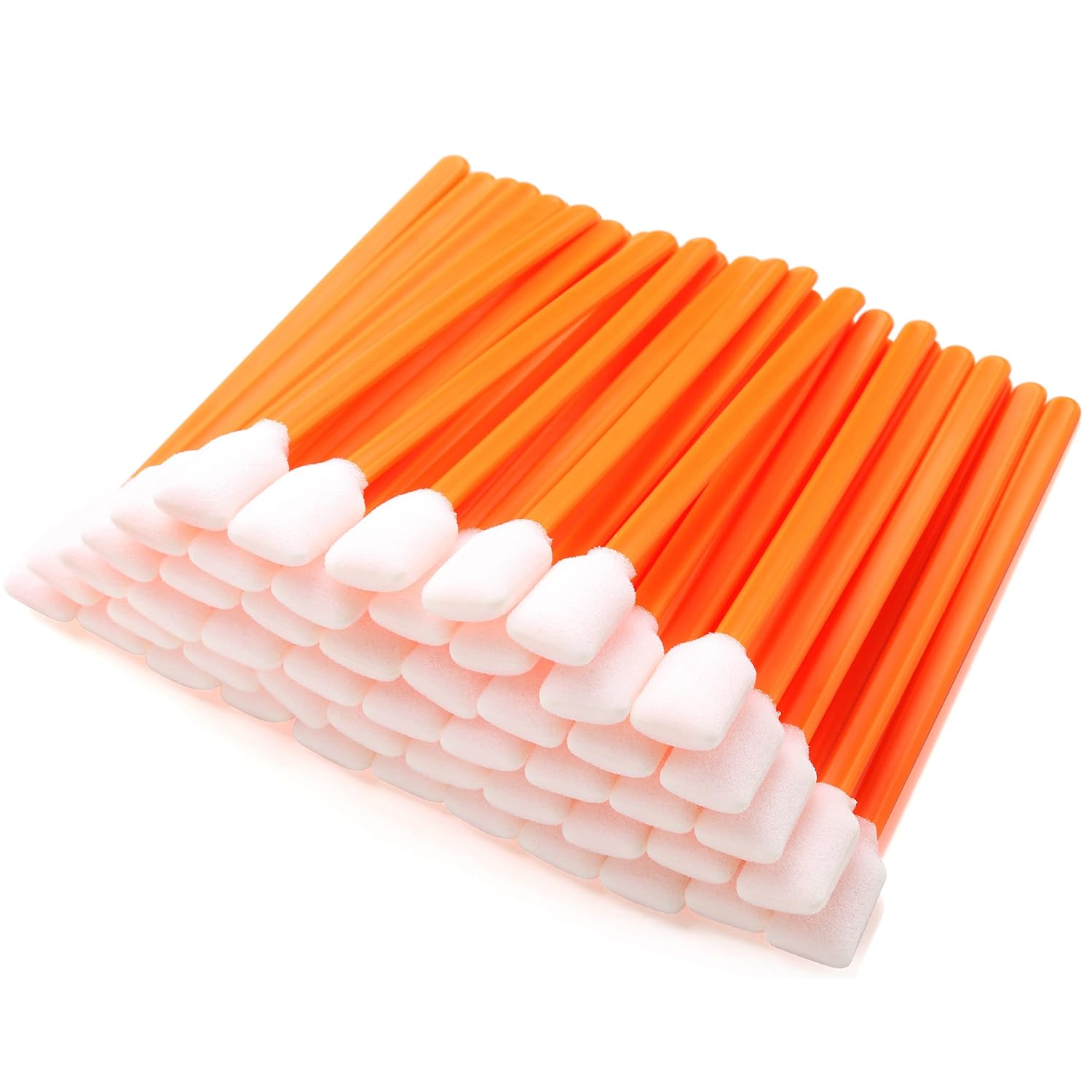 Foam Cleaning Swab Sticks (200 pcs Large Rectangular Foam Tips, 5.25", Orange) Cleanroom Cleaning Swab Sponge V1258-DP02-WO-254